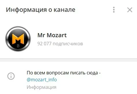 Телеграм-канал трейдера Mr Mozart