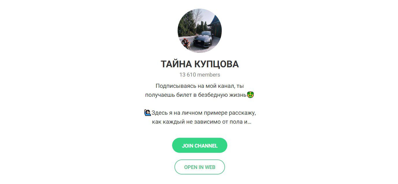 Проект Тайна Купцова в Телеграме