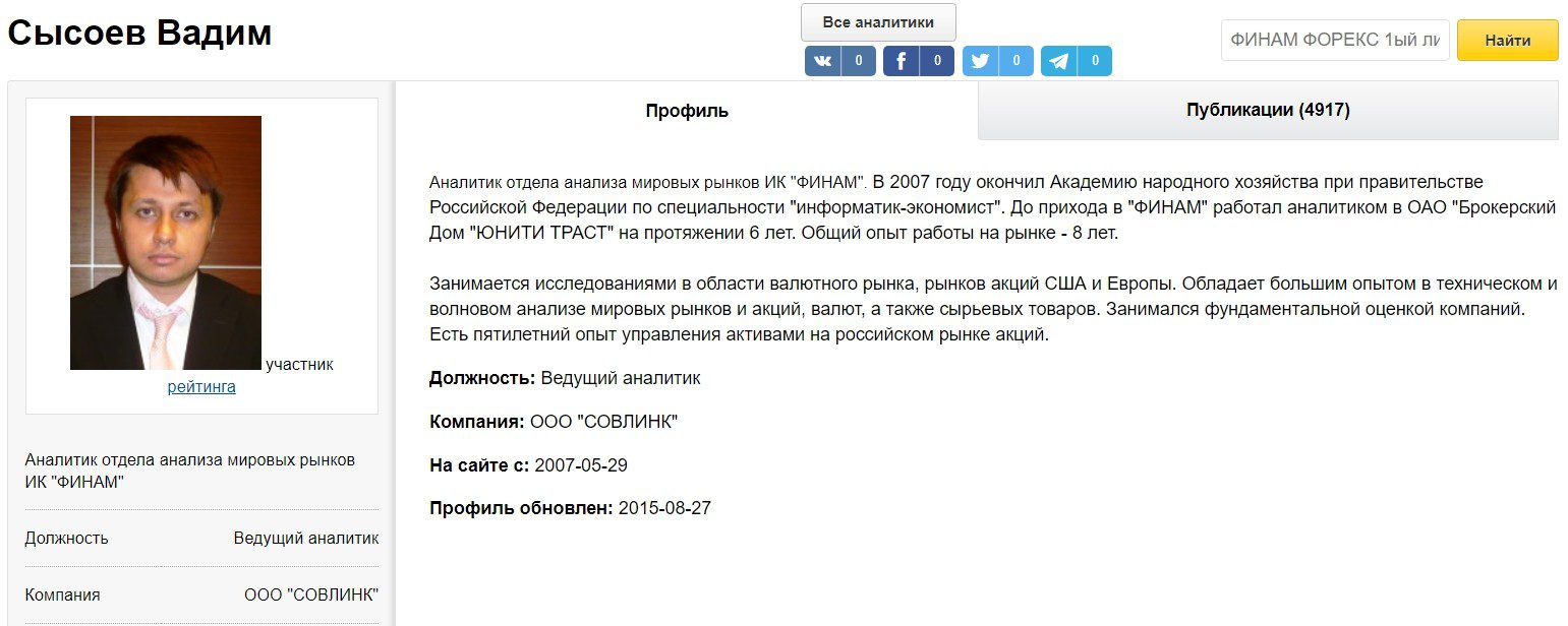 Сайт аналитика Вадима Сысоева